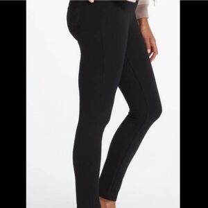 SPANX 4 Pocket Ponte Skinny Pants Leggings Black Size Large Pull On Shapewear